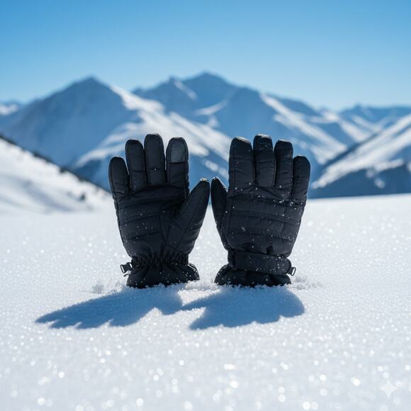 Men’s Winter Gloves Size Large – Black 100% Polyester Insulated – Ski Snow Work - Picture 4 of 4